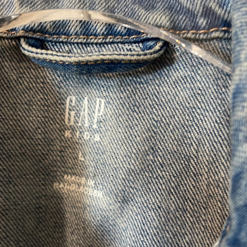 Gap Girls kids size large denim jacket stone washed - Picture 9 of 11